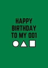 Funny Birthday Card - Squid Game - 001 created by Amy (Hedgecards)