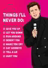 Fun Valentine's Day/Anniversary Card - Rick Astley - Never Gonna Give You Up created by All Things Banter