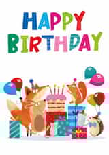 Cute Birthday Card - Party Animals created by Sarah Pitt