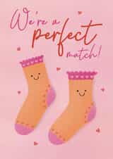 Cute Valentine's Day Card - Socks - Perfect Match created by Lisa Parker