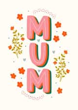 Pretty Mother's Day Card - Floral Typography created by Abbie Imagine