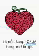 One Piece Anime Valentines Day Card with OP-OP No Mi Fruit created by Chibi Weeb Anime Cards