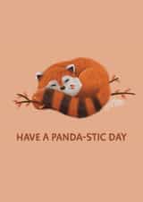 Cute Birthday Card • Have A Panda-Stic Day • Red Panda • For a Good Friend created by Woof by Hollie