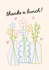 Cute Thank You Card - Flowers - Hearts created by BW Illustrations