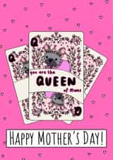 Cute Mother’s Day Card for dog lover - French Bulldog - Queen of Mums created by Natalie Tuck