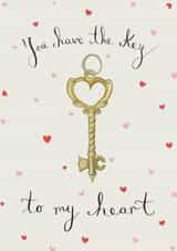Classic Valentine's Day Card - You Have The Key To My Heart - Hearts created by Love Lucy Illustration