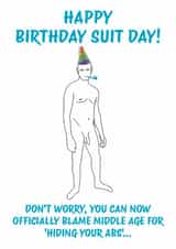 Birthday card - nude male - hidden abs created by Berrimans Bare All