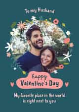 Personalised Valentines Day Photo Card created by Evie Garnett Designs - Cute Valentine's Day Card - For Husband - Next To You