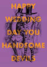 Fun Wedding Card - Handsome Devils - Gay Couple created by OBJECTABLES
