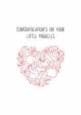 Cute Pregnancy Card - Twins - Miracles created by Nikki Hawkins