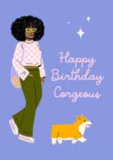 Cute Birthday Card - For Her - Corgi created by Dani Law Art