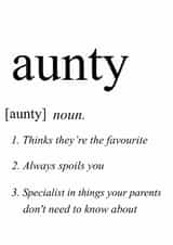 Card for Aunties - Aunty Definition Card created by Luke Everitt