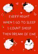 Cute Anniversary Card - Count Sheep - Dream Of Ewe created by Wayward Dog