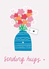 Cute Thinking Of You/Get Well Card - Flowers - Sending Hugs created by Designs By Maia