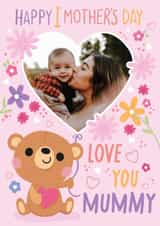 Personalised Mothers Day Photo Card created by Jennibdraws - Cute First Mother's Day Card - Love You Mummy - First