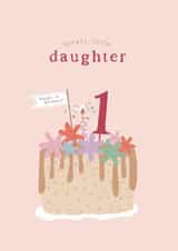 Cute 1st Birthday Card For A Lovely Daughter - Birthday Cake - First Birthday created by Too Wordy