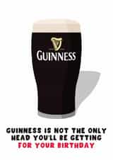 Cheeky Birthday Card - Guinness - Head created by Pink Peach Cards
