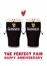 Cute Anniversary Card - Guinness - The Perfect Pair created by Pink Peach Cards