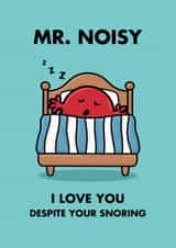 Mr. Noisy - Snoring Partner - Humorous Valentine's Day Card created by Mr. Men