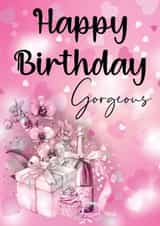 Happy Birthday Gorgeous - Pink Girls Birthday Card created by Becka Gaul