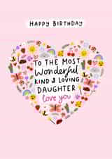 Cute Birthday Card  - Kind And Loving Daughter created by Macie Dot Doodles