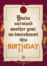 Funny Birthday Card - The Traitors - Survived Another Year created by Mrs Best Paper Co.