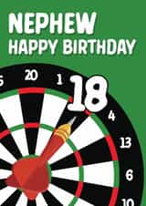 Classic Birthday Card - For Nephew - 18th - Darts created by Quinton cards