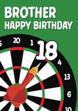 Classic Birthday Card - 18th - For Brother - Darts created by Quinton cards