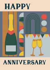 Arty Anniversary Card - Champagne - Modern created by Jessie Maeve Studio