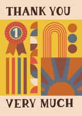 Arty Thank You Card - Thank You Very Much - Abstract Design created by Jessie Maeve Studio