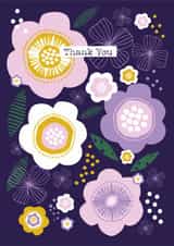 Pretty Thank You Card - Floral - Flowers created by Kath Watmough Designs