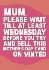Funny Mother's Day Card - Vinted Obsessed Mum created by Pickled Prints