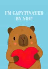 Cute Valentine's Day Card - Capy - I'm Capytivated By You! created by Juliana Motzko