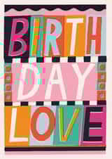 Arty Birthday Card - For Her - Contemporary Love Typography created by Laura Darrington Design Ltd.