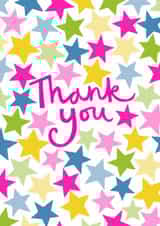 Fun Thank You Card - Colourful - Stars created by Sticky Tape Kate 