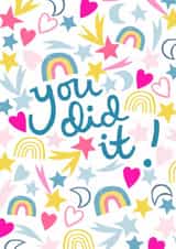 Fun Congratulations Card - You Did It! - Illustrations created by Sticky Tape Kate