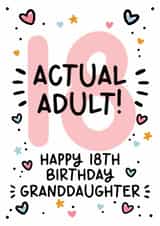 Cute 18th Birthday Card - 18th - For Granddaughter created by Lyndsay Moon