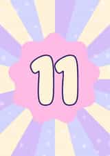 Cute Birthday Card - For Her - 11th Birthday created by GawjusCards