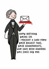 Cute Birthday Card - For Grandson - Butler created by Lyndsay Moon