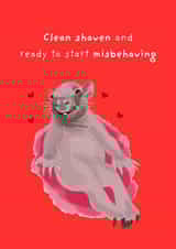 Funny Valentine's Day Card - Naked Mole Rat - Clean Shaven created by Original Fox Cards