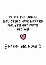 Fun Birthday Card - For Husband - Farty Old Me! created by Lyndsay Moon