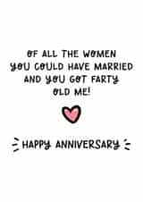 Fun Anniversary Card - For Husband - Farty Old Me created by Lyndsay Moon