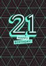 Classic Birthday Card - 21st - Geometric created by Evie Garnett Designs