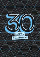 Classic Birthday Card - 30th - Geometric created by Evie Garnett Designs