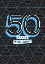 Classic Birthday Card - 50th - Geometric created by Evie Garnett Designs