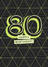 Classic Birthday Card - 80th - Geometric created by Evie Garnett Designs