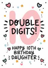 Cute 10th Birthday Card - 10th - For Daughter created by Lyndsay Moon