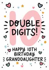 Cute 10th Birthday Card - 10th - For Granddaughter created by Lyndsay Moon