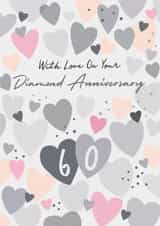 Classic Anniversary Card - 60th - Diamond - Hearts created by Laura Darrington Design Ltd.