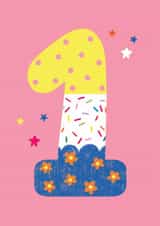 Cute Birthday Card - 1st created by Laura Darrington Design Ltd.